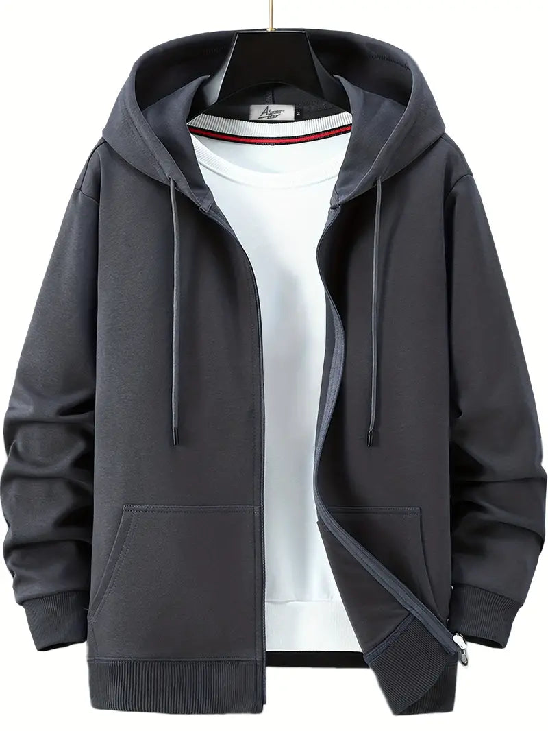 Sweat À Capuche Zippé Homme – Cordon De Serrage