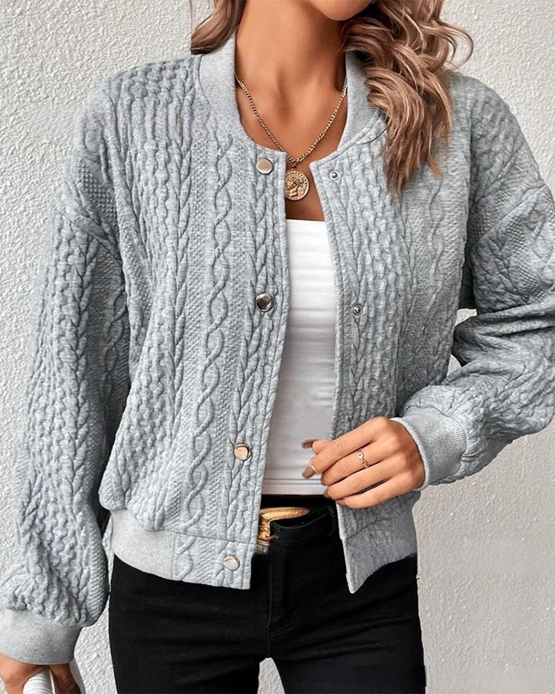 Gilet Bomber Femme En Maille Torsadée