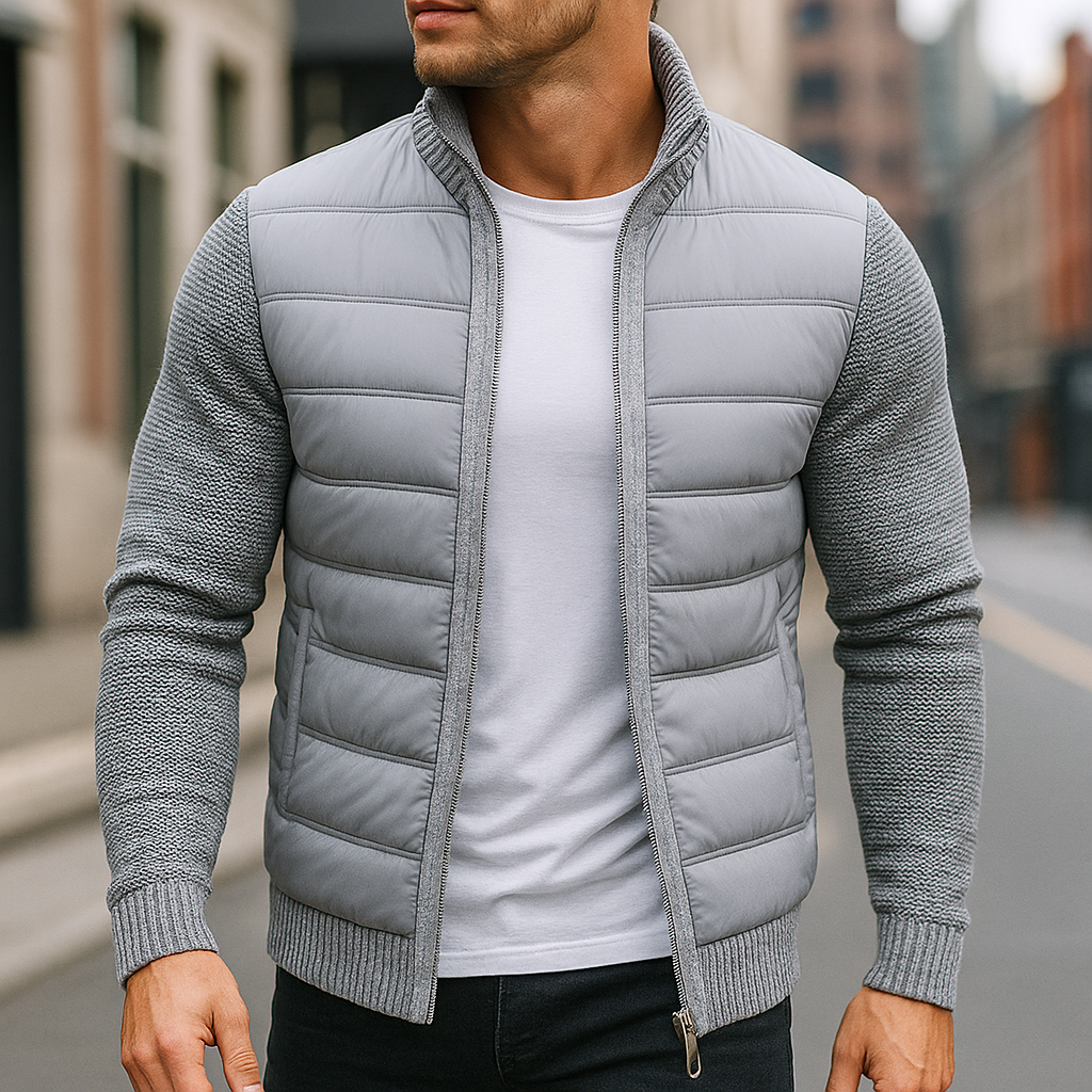 Veste Hybride Homme Matelassée – Col Montant