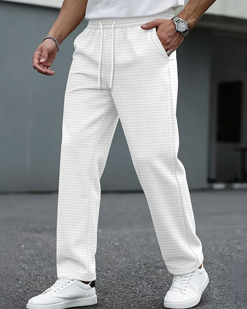 Pantalon De Jogging Homme En Maille Gaufrée