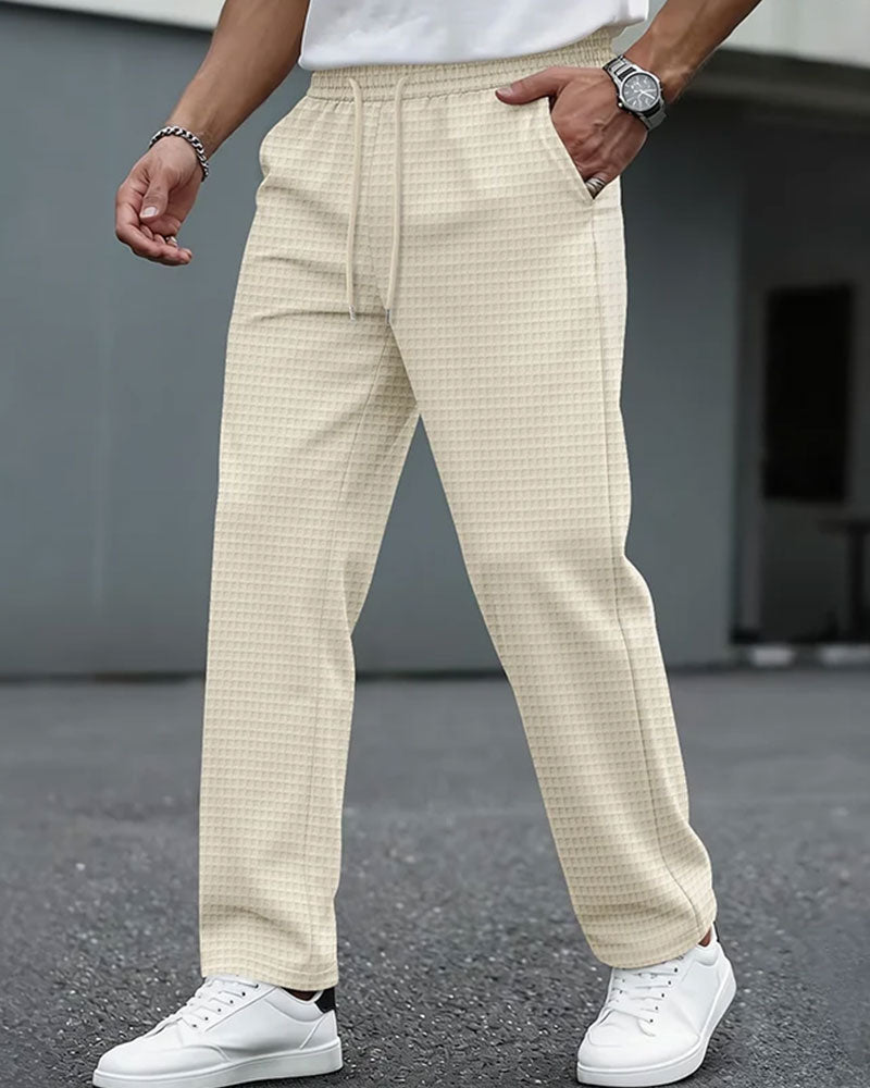 Pantalon De Jogging Homme En Maille Gaufrée