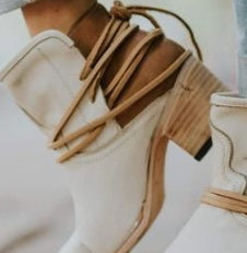 Bottines Femme Slingback À Lacets Et Talon Bloc