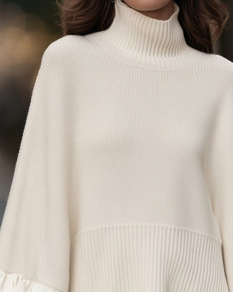 Pull Femme Manches Chauve-Souris – Col Montant