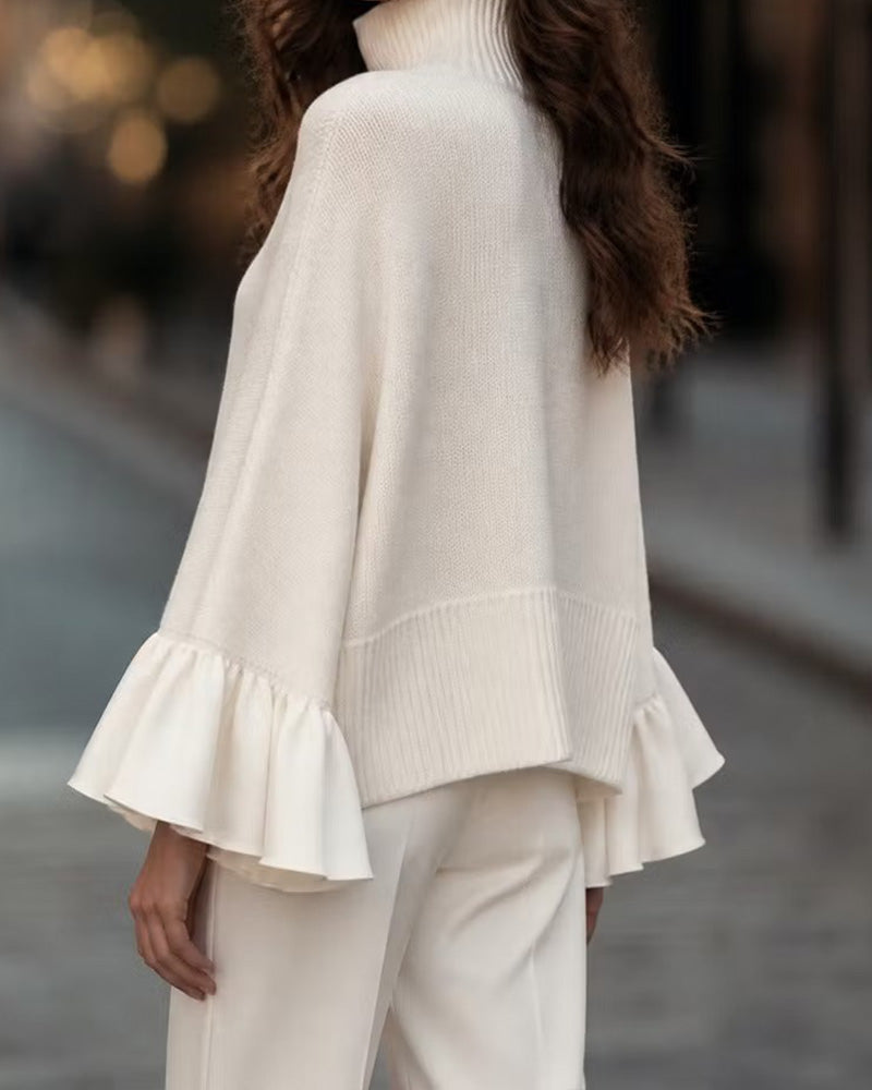 Pull Femme Manches Chauve-Souris – Col Montant