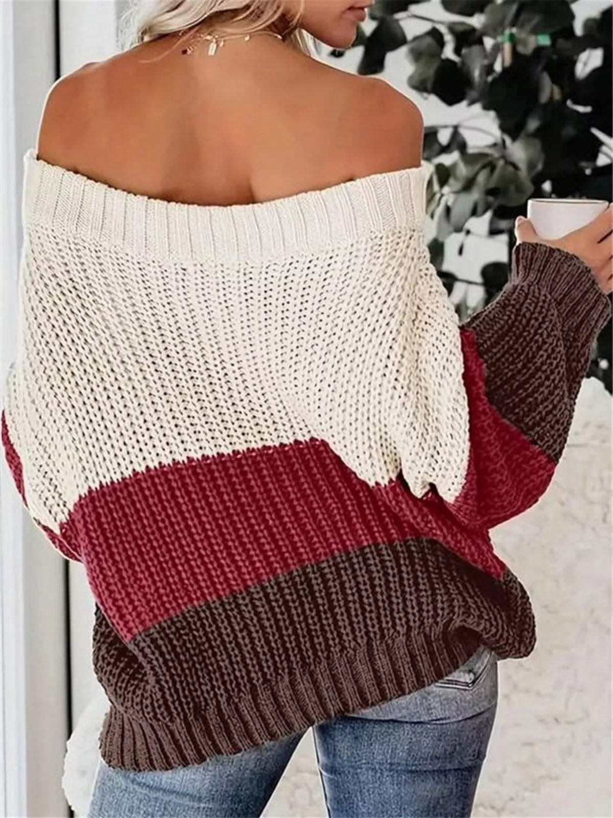 Pull Femme Épaules Dénudées En Maille – Col Bateau