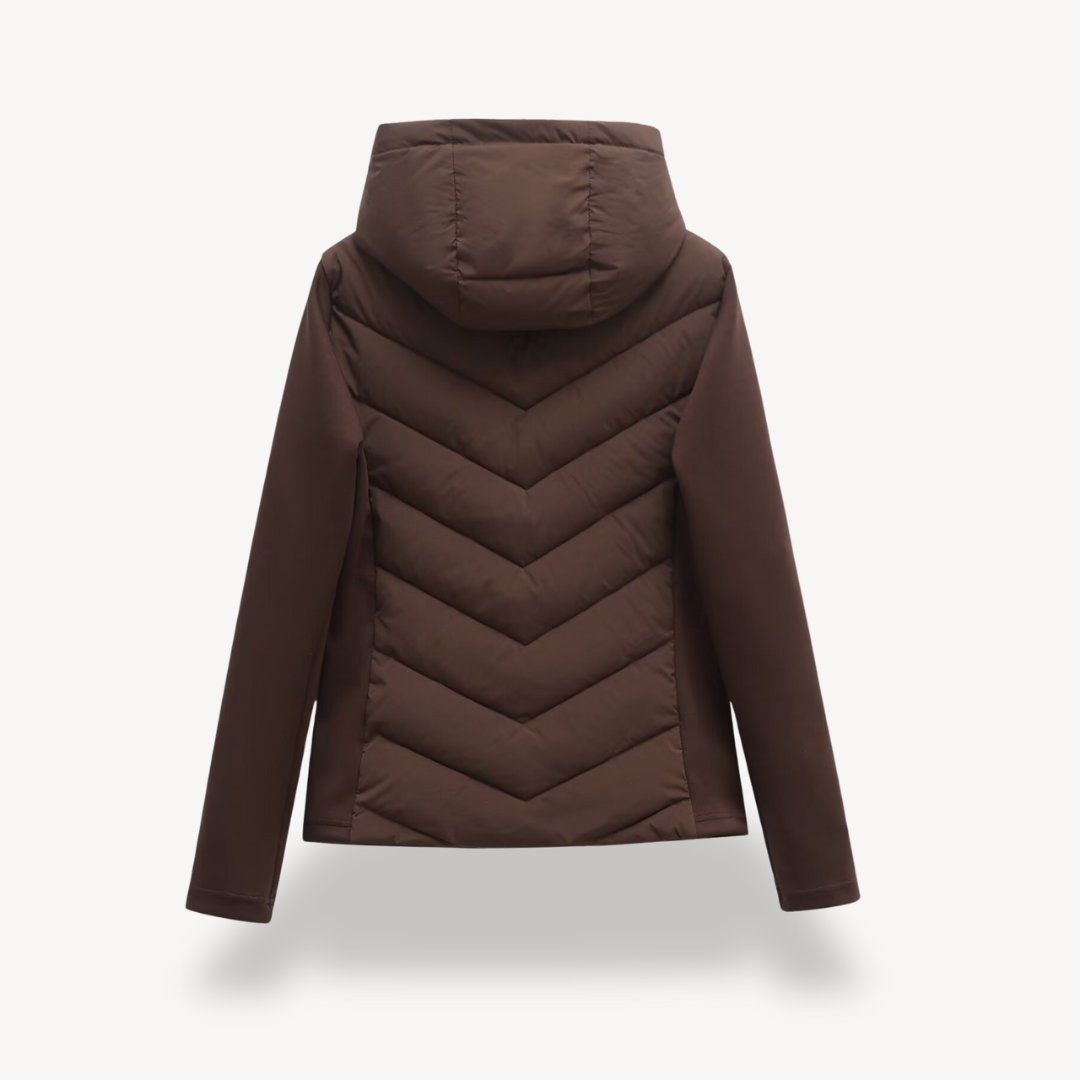 Doudoune Femme Matelassée À Chevrons – Capuche