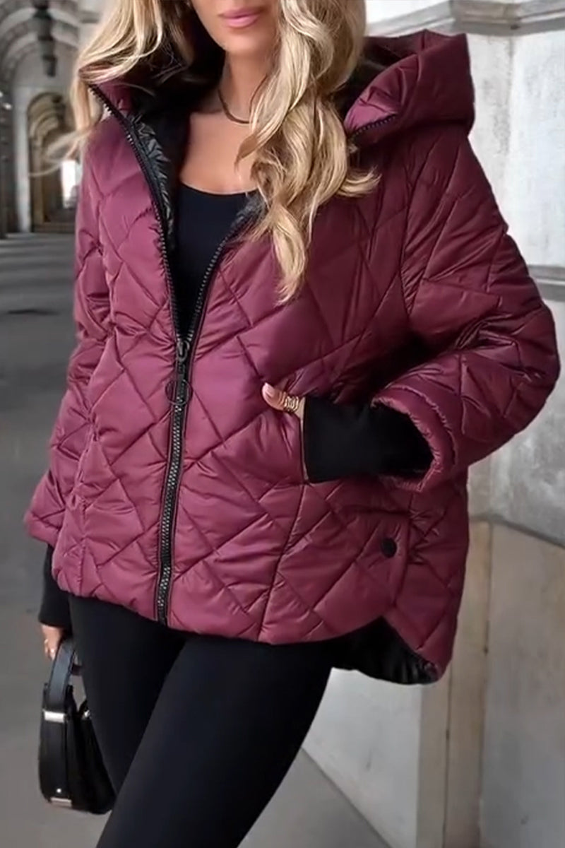 Doudoune Femme Matelassée Losanges – Capuche