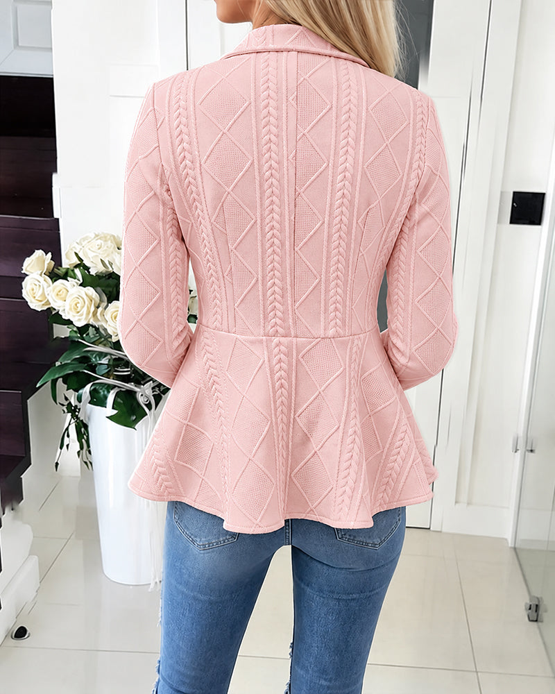 Gilet Femme En Maille Motif Losanges – Col Revers