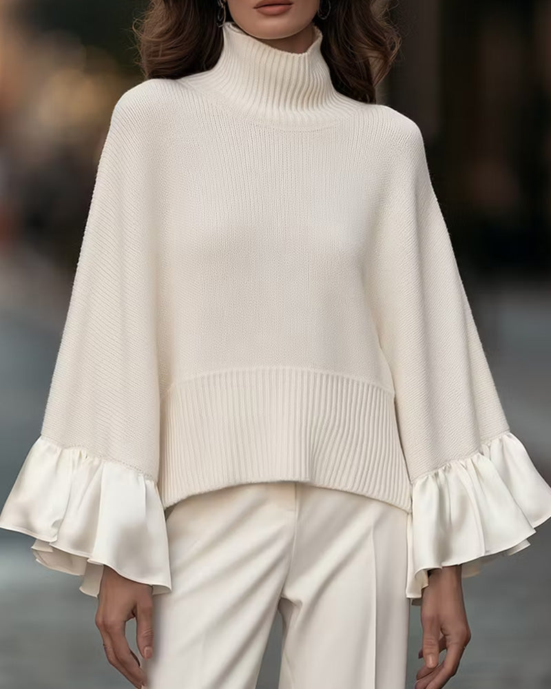 Pull Femme Manches Chauve-Souris – Col Montant
