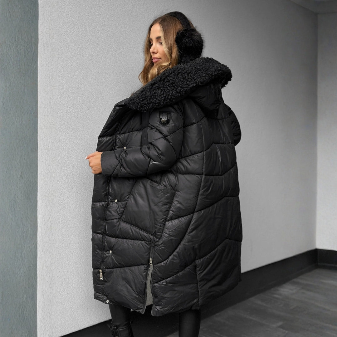 Parka Longue Femme Rembourrée – Capuche Fausse Fourrure