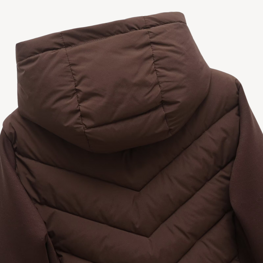 Doudoune Femme Matelassée À Chevrons – Capuche