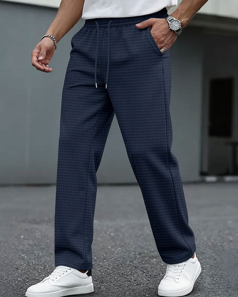 Pantalon De Jogging Homme En Maille Gaufrée