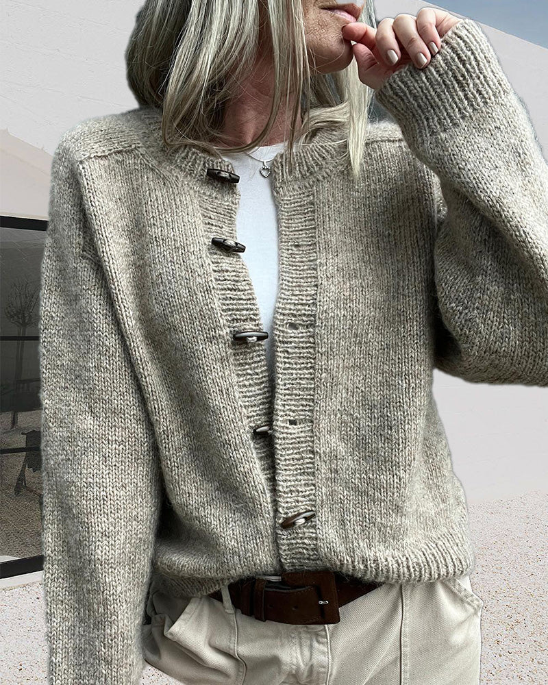 Gilet Femme En Maille Chinée – Boutons Brandebourgs
