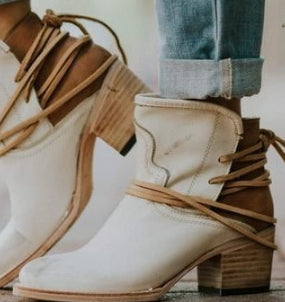 Bottines Femme Slingback À Lacets Et Talon Bloc