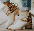 Bottines Femme Slingback À Lacets Et Talon Bloc