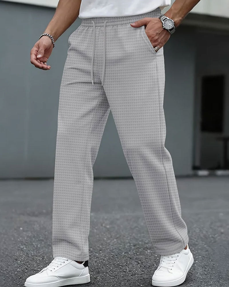 Pantalon De Jogging Homme En Maille Gaufrée