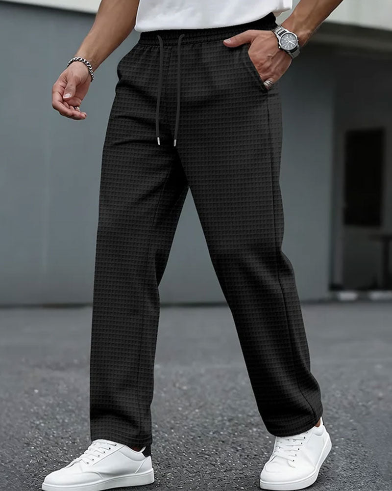 Pantalon De Jogging Homme En Maille Gaufrée