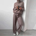 Ensemble Femme En Maille – Col Roulé Et Pantalon Large
