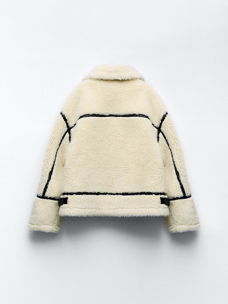 Veste Teddy Femme Courte Zippée – Col Classique