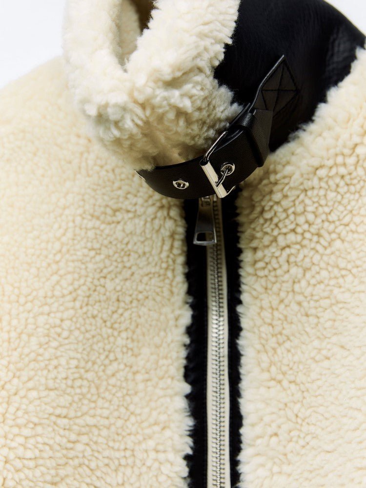 Veste Teddy Femme Courte Zippée – Col Classique
