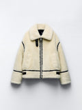 Veste Teddy Femme Courte Zippée – Col Classique