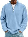Pull Camionneur Homme En Maille Côtelée – Demi-Zip