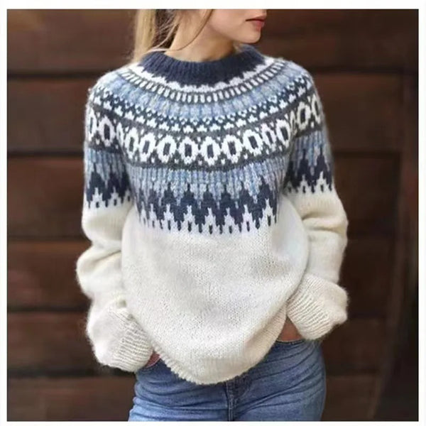 Pull Femme Empiècement Norvégien
