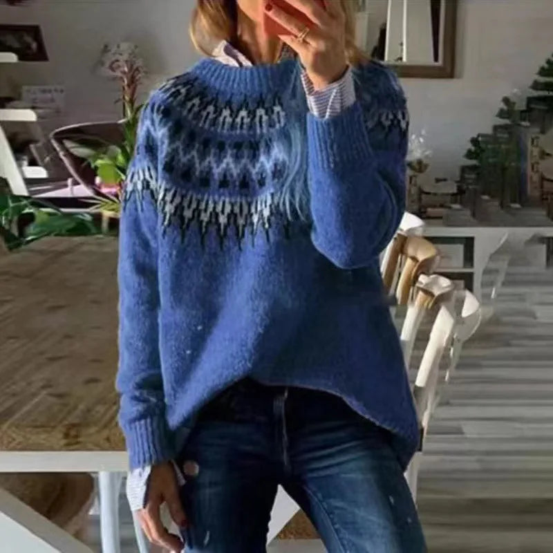 Pull Femme Empiècement Norvégien