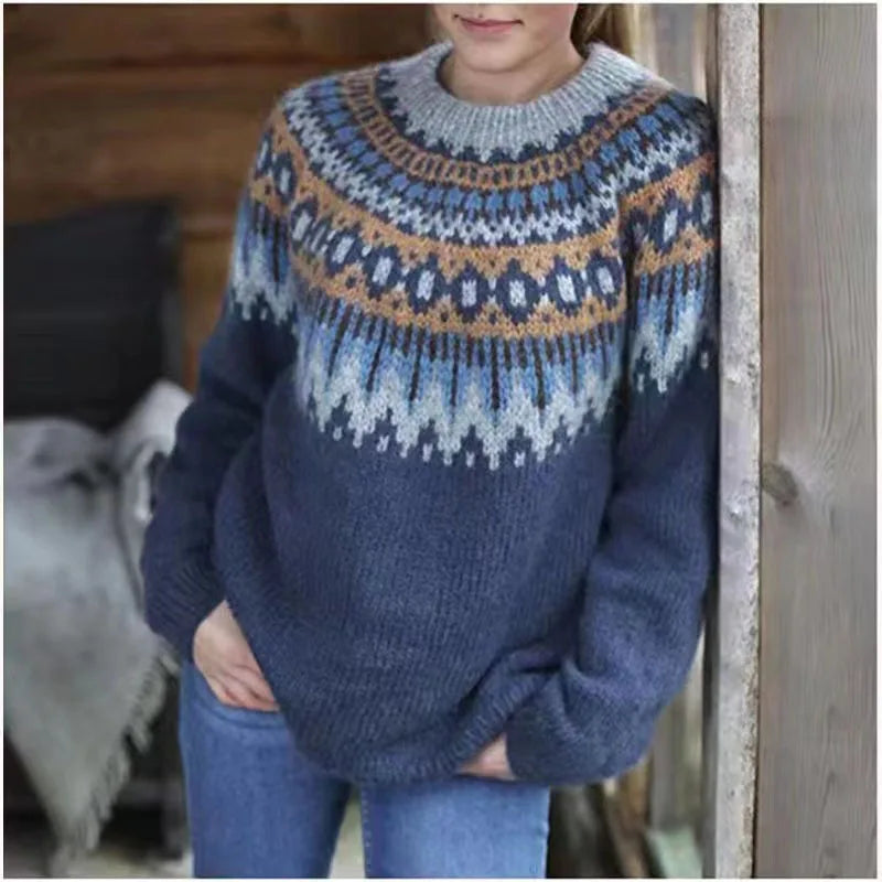 Pull Femme Empiècement Norvégien