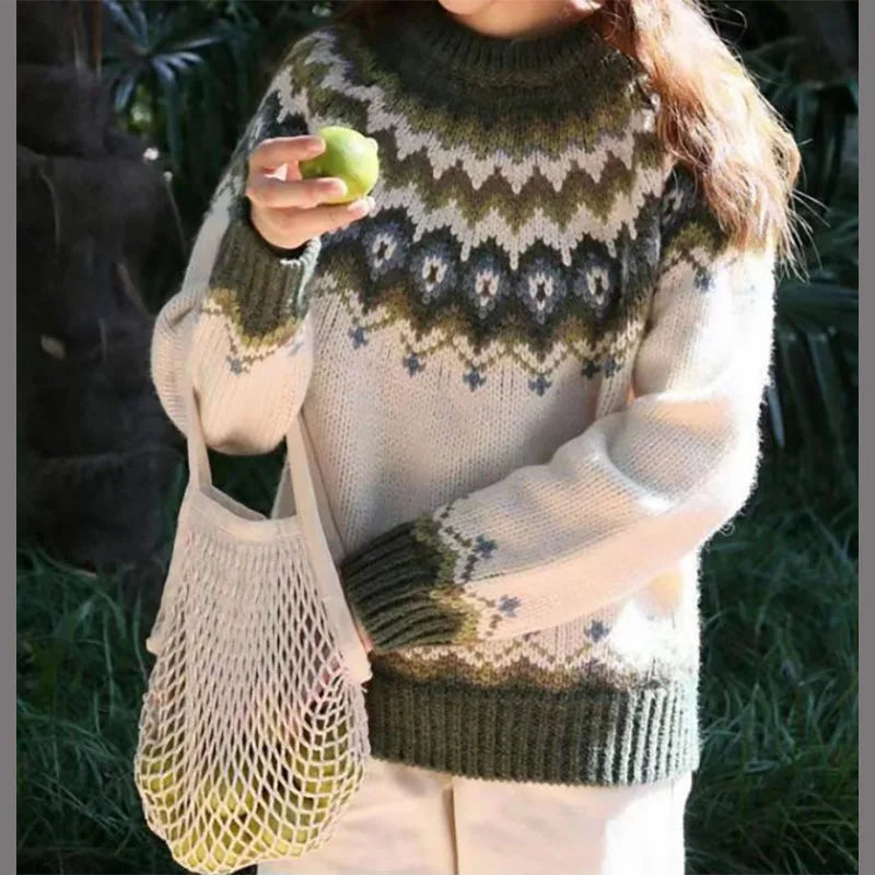 Pull Femme Empiècement Norvégien