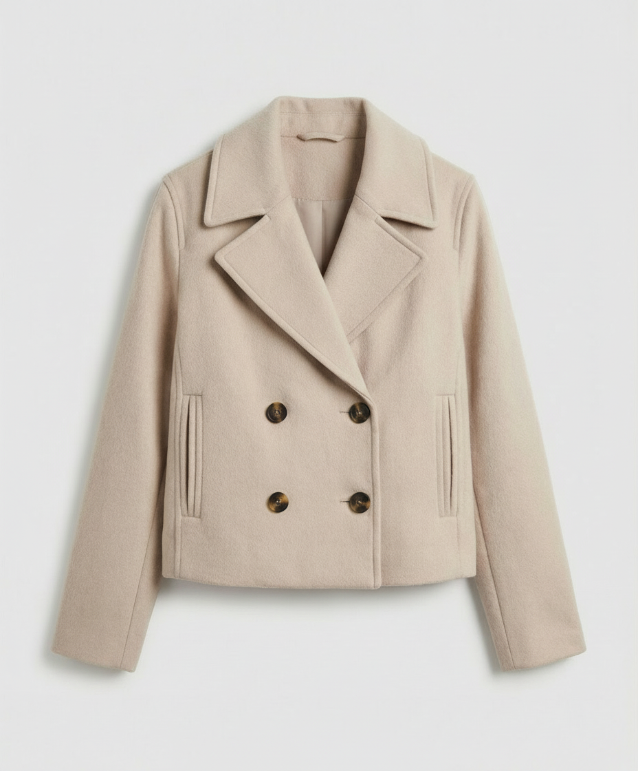 Veste Courte Croisée Femme – Col Revers