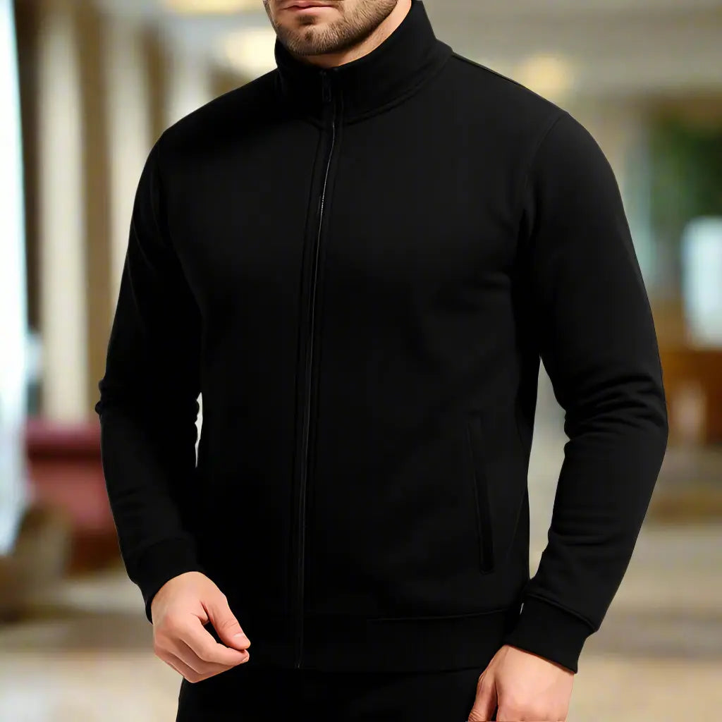Sweat Homme Zippé – Col Montant