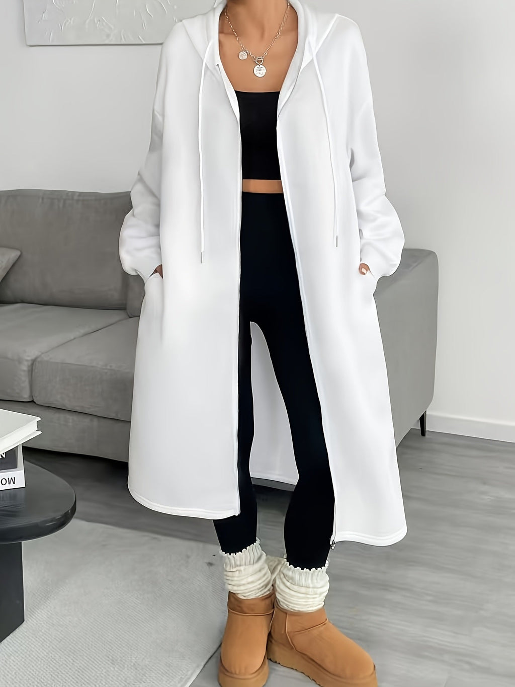 Veste Femme À Capuche Zippée