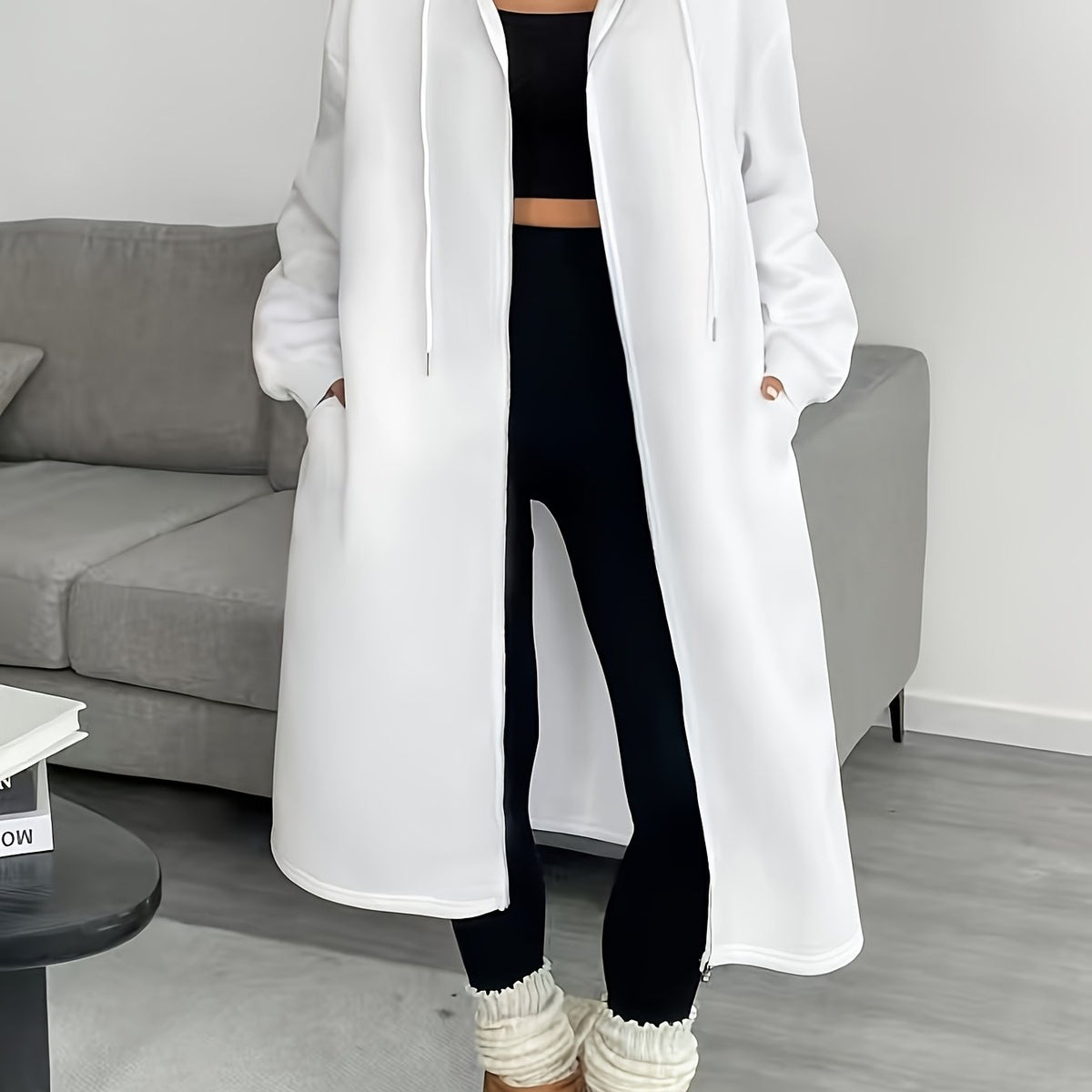 Veste Femme À Capuche Zippée