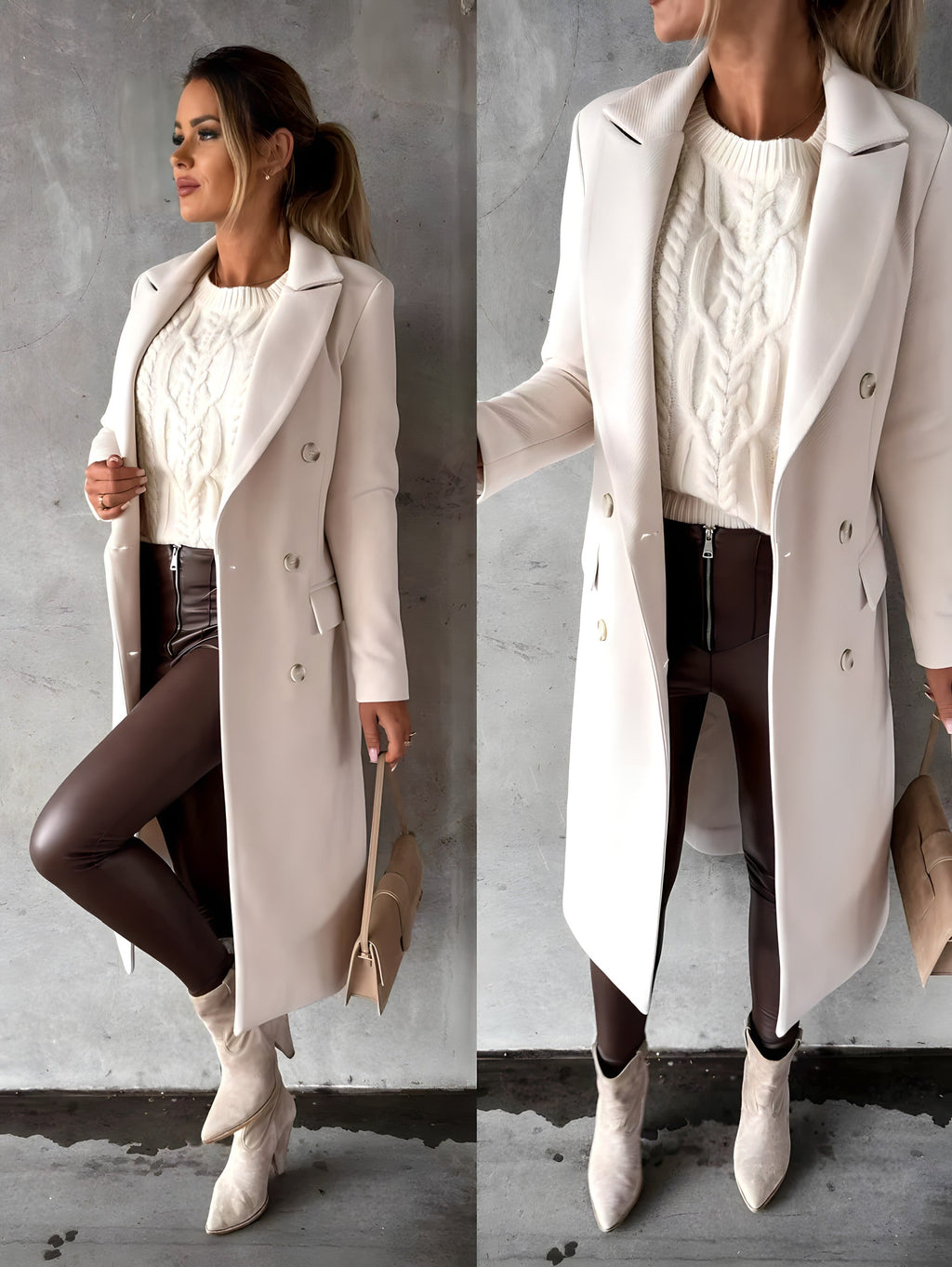 Trench Long Femme Ceinturé