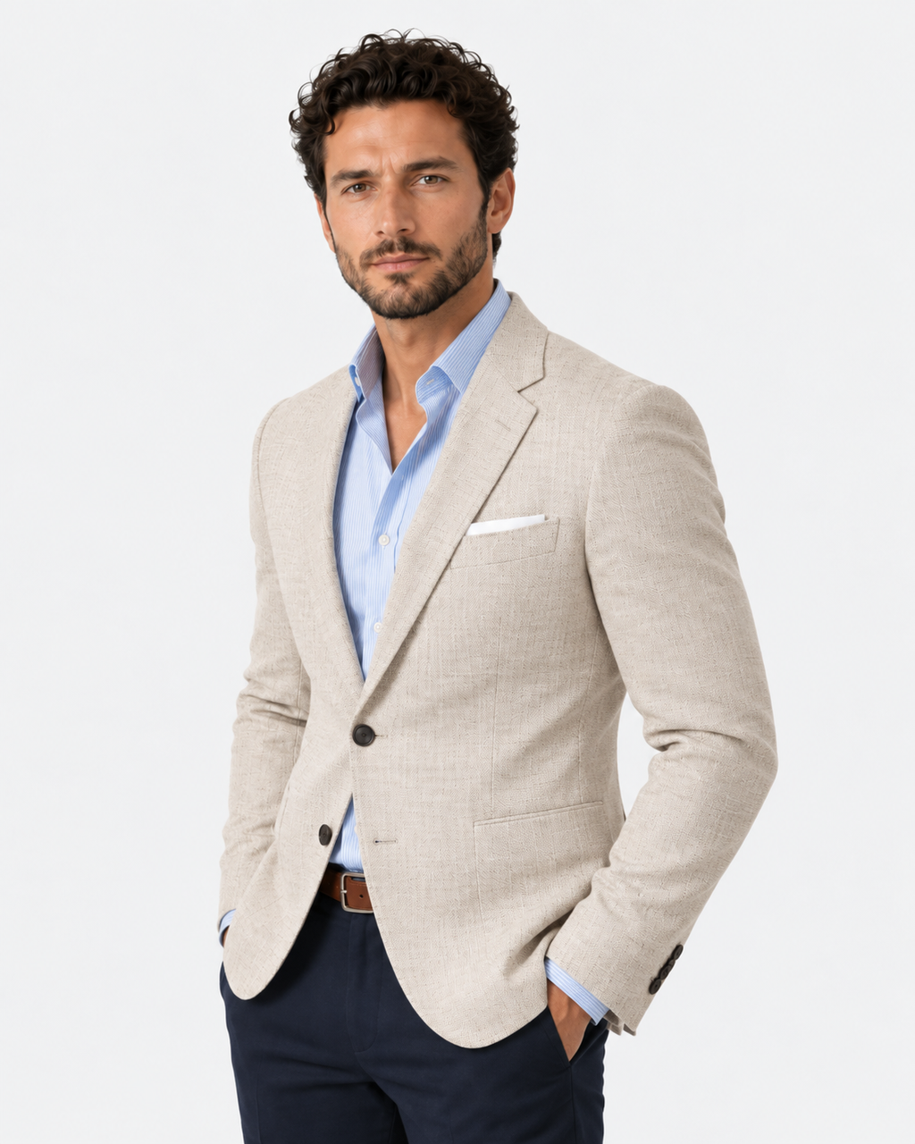 Blazer Homme Cintré – Revers En Pointe