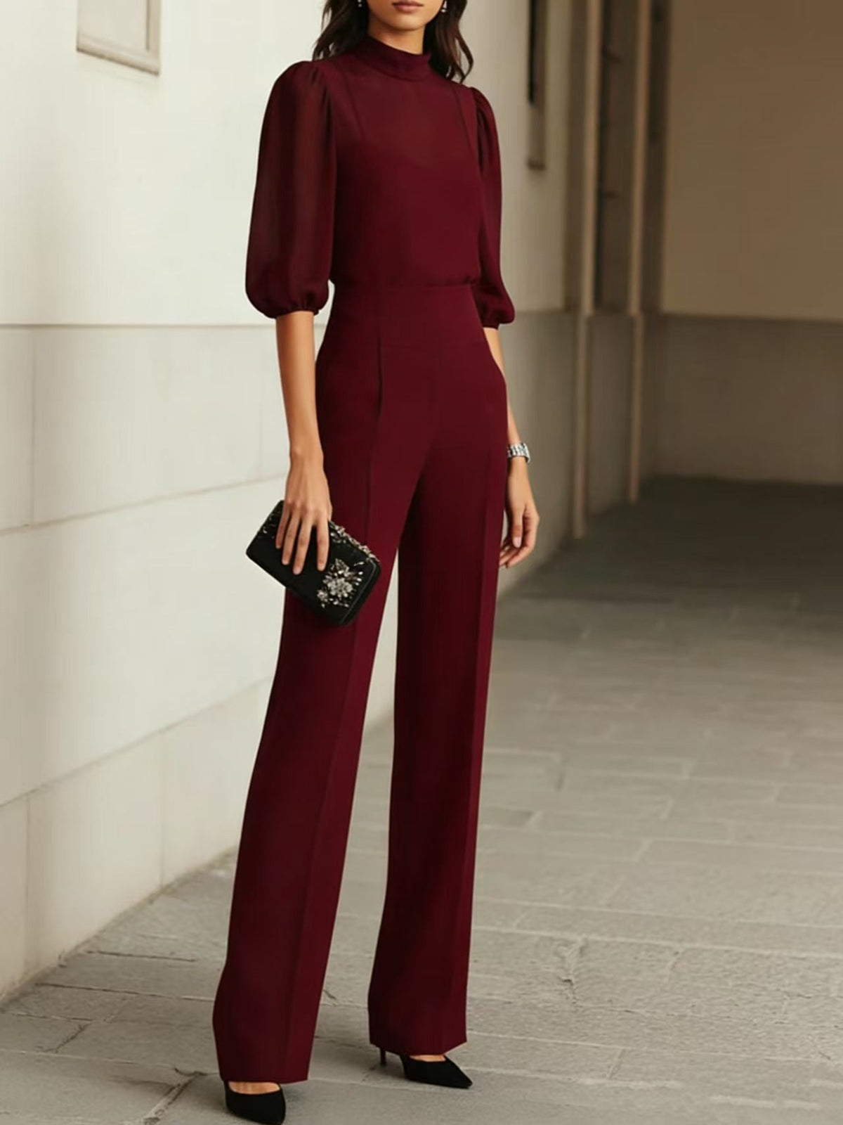 Ensemble Trois Pièces Femme – Gilet, Top Et Pantalon Large