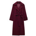 Manteau Long Femme Élégant – Col Tailleur