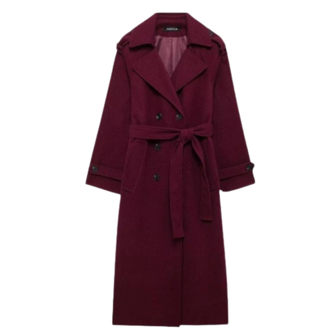 Manteau Long Femme Élégant – Col Tailleur