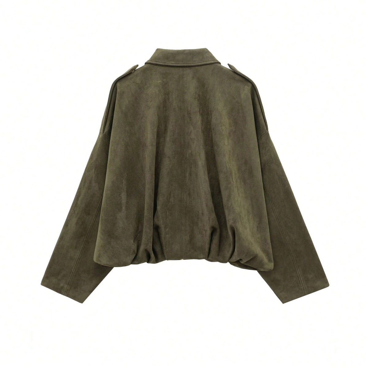 Blouson Bomber Femme Oversize En Suédine – Col Montant