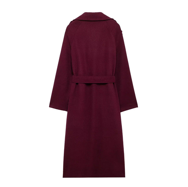Manteau Long Femme Élégant – Col Tailleur
