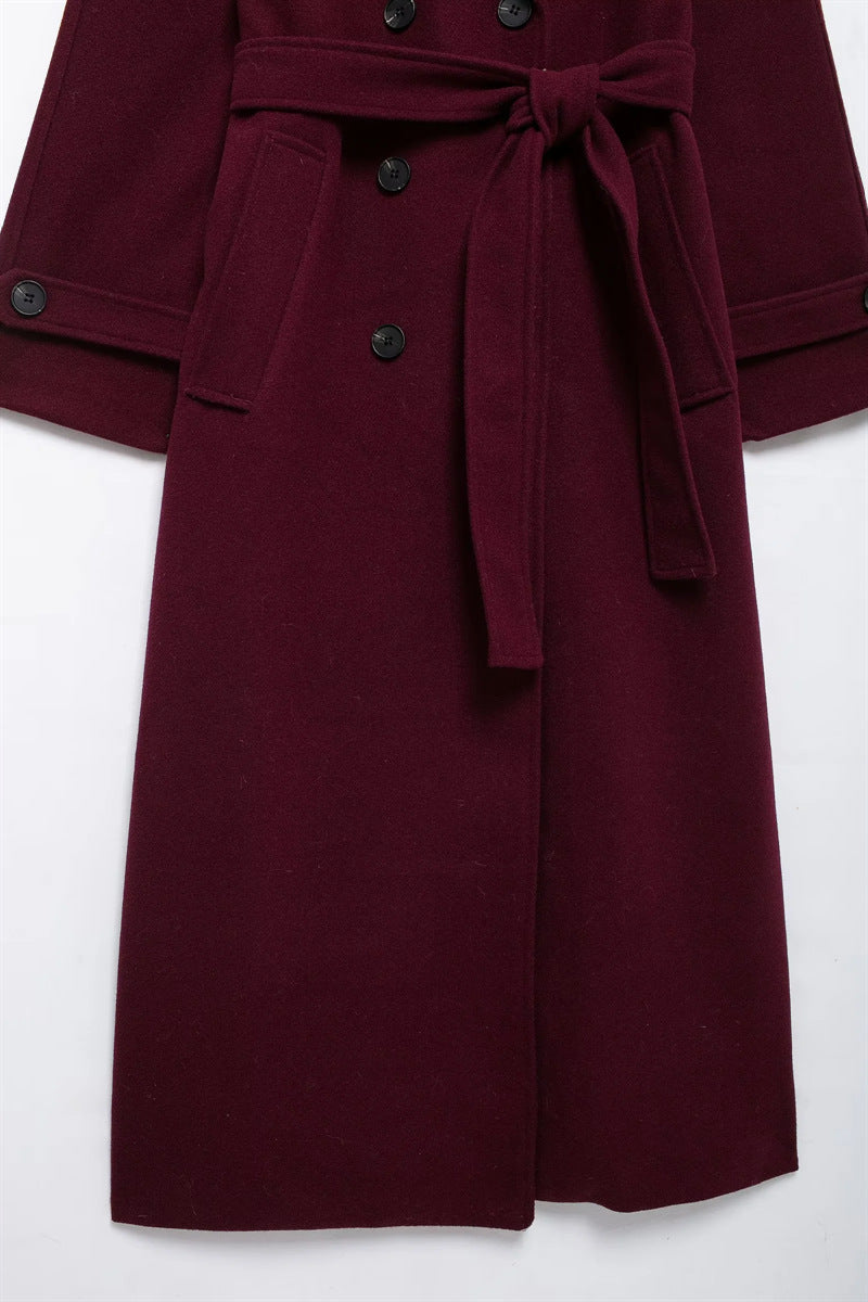 Manteau Long Femme Élégant – Col Tailleur