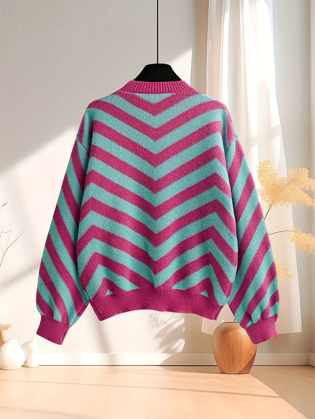 Pull Femme En Maille À Chevrons