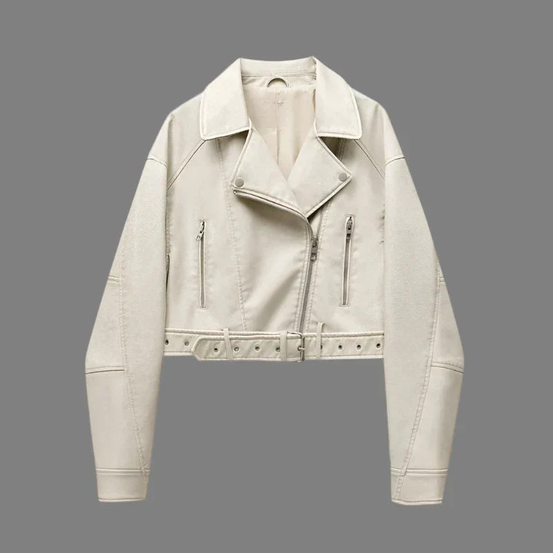 Veste Biker Femme En Similicuir – Zip Asymétrique