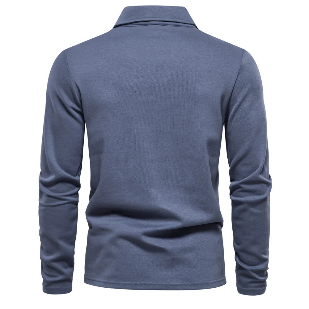 Polo Homme Manches Longues – Col Ouvert