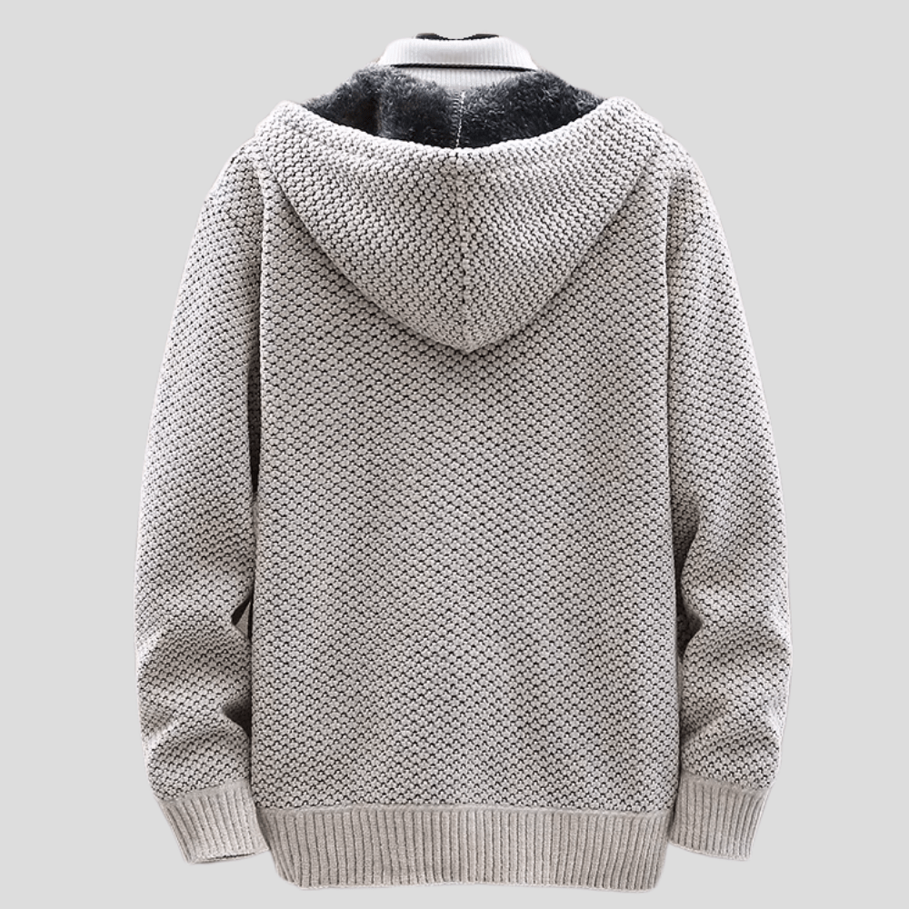 Veste À Capuche Homme Doublée Polaire – Maille Gaufrée