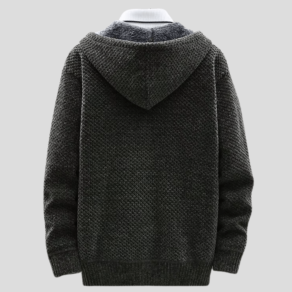 Veste À Capuche Homme Doublée Polaire – Maille Gaufrée
