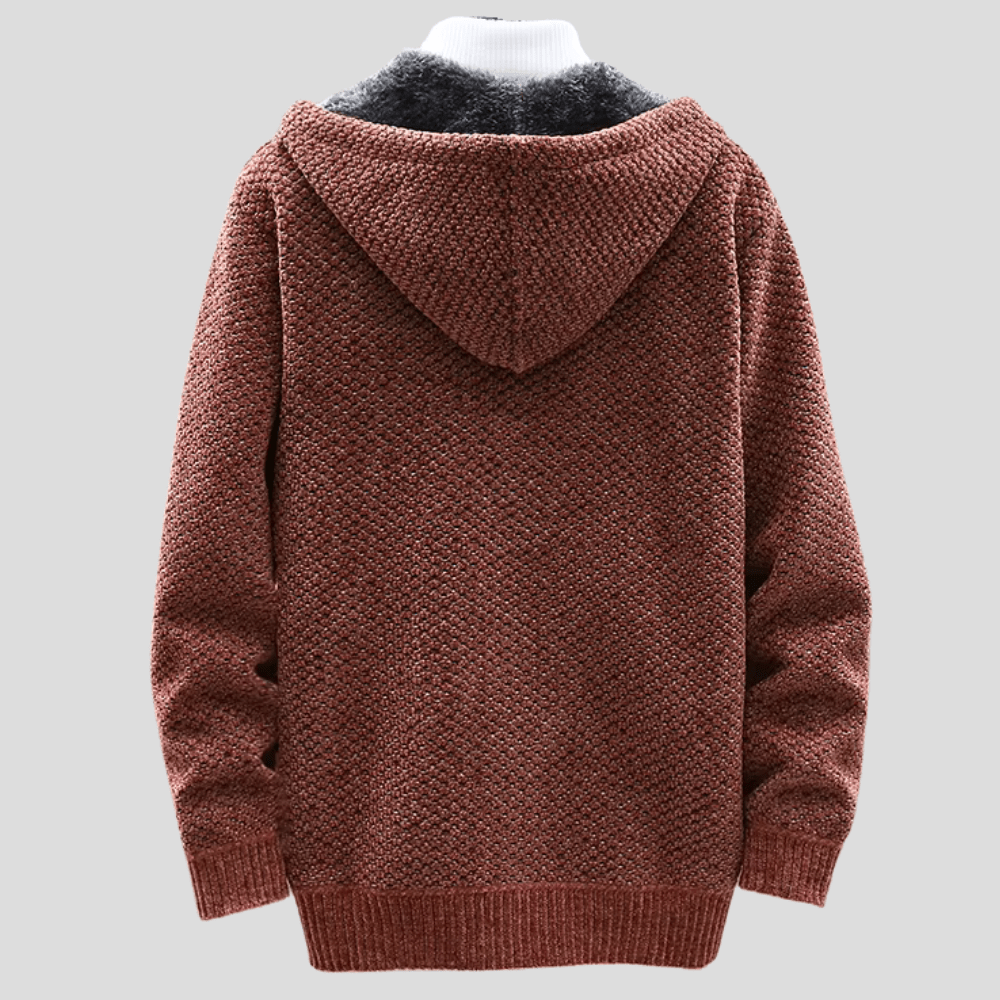 Veste À Capuche Homme Doublée Polaire – Maille Gaufrée
