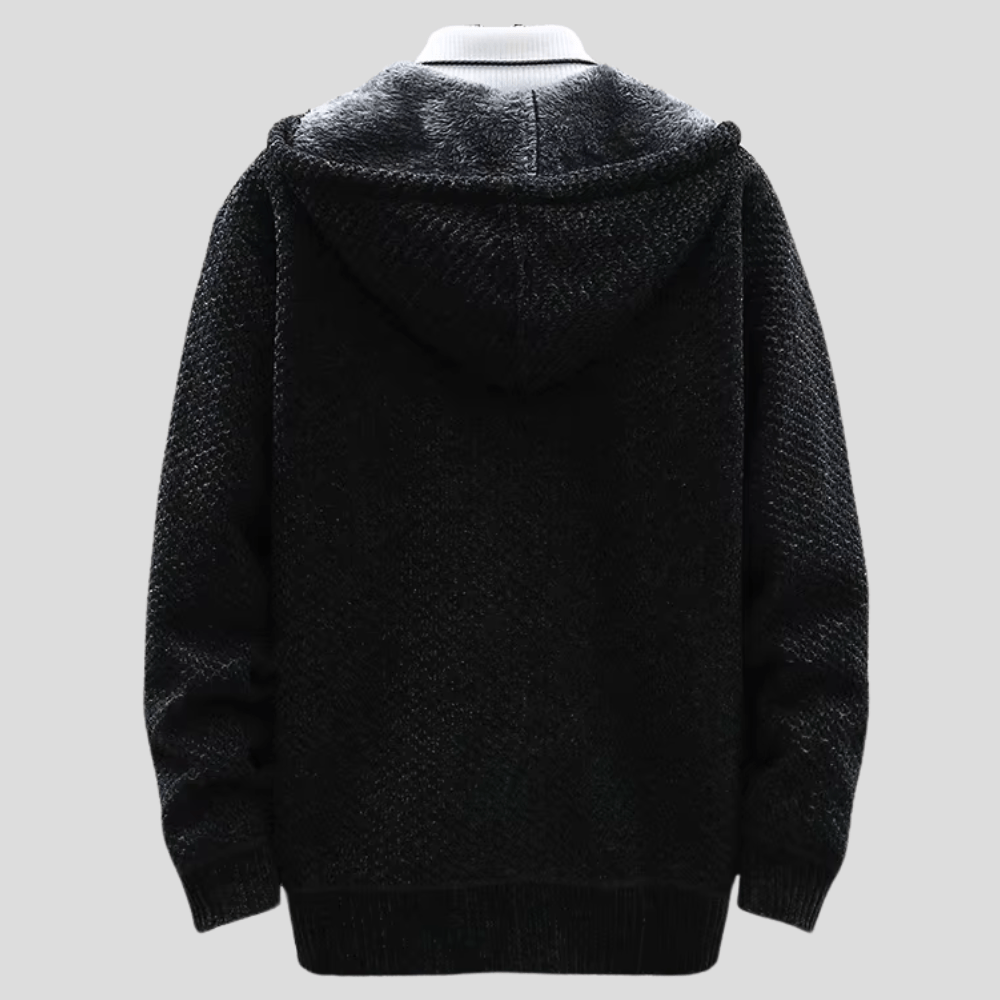 Veste À Capuche Homme Doublée Polaire – Maille Gaufrée