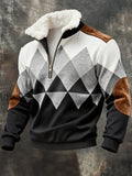 Pull Homme Col Camionneur Zippé – Motif Losanges